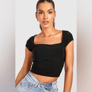 SWS Contour - Black Square Neck Top - Small